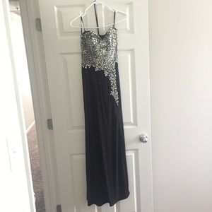 Strapless sequin dress